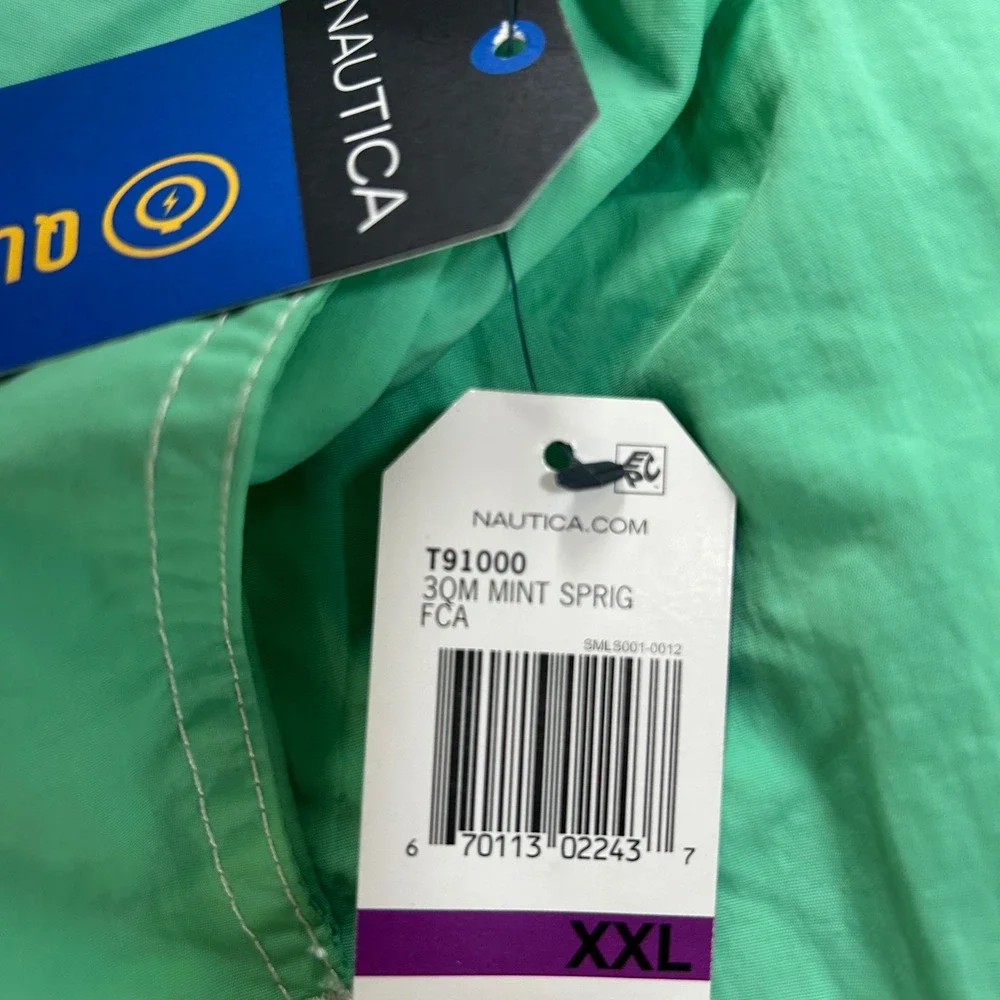 Nautica Swim Trunks T91000 Mens XXL Mint Sprig Nylon Beachwear Prep